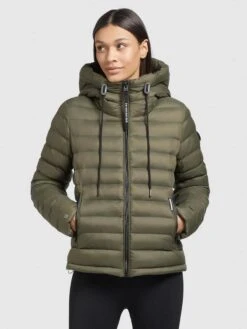 Khujo Winterjassen Winterjas Lovina Shine Dames Kaki -Khujo 039222df0ece0f17795dc493a5d801d7