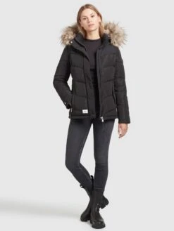 Khujo Winterjassen Winterjas Winsen Dames Zwart -Khujo 12ce042e26056fa63af7cd862ff43a53