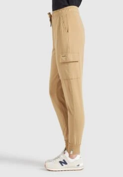Khujo Sweatpants Tapered Cargobroek Staci Dames Beige -Khujo 135c5b56569fbc8623dd76b96cf07823