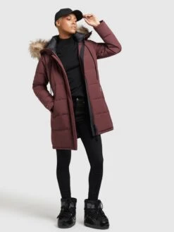 Khujo Wintermantels Wintermantel Cloren Dames Donkerrood -Khujo 1be537bb118135228b666b0aa23f4c39