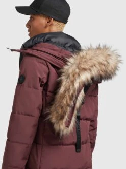 Khujo Wintermantels Wintermantel Cloren Dames Donkerrood -Khujo 3907af00973dd3520703aa6ef457757f