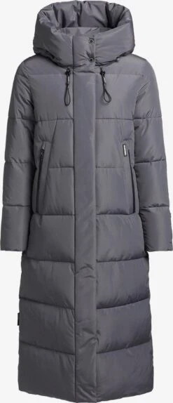 Khujo Wintermantels Wintermantel Soulani Dames Stone Grey