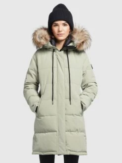 Khujo Wintermantels Wintermantel Cloren Dames Mintgroen -Khujo 411442ef93387f398514977f018118c4