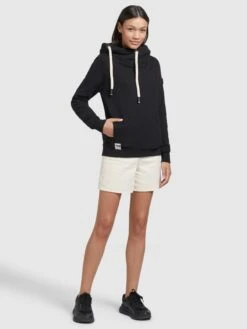 Khujo Hoodies Sweatshirt Karima Dames Zwart -Khujo 537734045032d2ffd9d3de4004a539d1