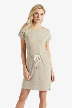 Khujo Jerseyjurken Jurk ANNEMARIE Dames Beige / Wit -Khujo 5388de143bed53c32c7cdb2110e50db6