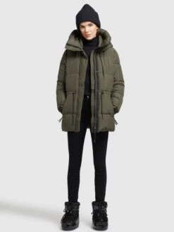 Khujo Winterjassen Winterjas Leviani Dames Donkergroen -Khujo 598c657f896ca3d3011c1d1cee896255