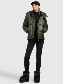 Khujo Winterjassen Winterjas Valona Dames Donkergroen -Khujo 633ff81d13e124c20a685fb6f63902ba