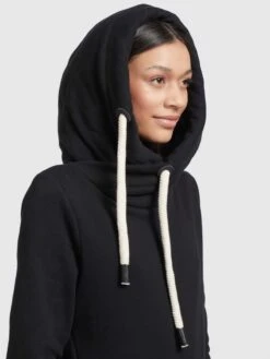 Khujo Hoodies Sweatshirt Karima Dames Zwart -Khujo 8810d58b65e42a8d23d39de782931bb5