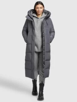 Khujo Wintermantels Wintermantel Soulani Dames Stone Grey -Khujo 93162f3bc5b3d598eb27ac9d2f2140b4
