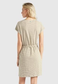 Khujo Jerseyjurken Jurk ANNEMARIE Dames Beige / Wit -Khujo 9d1eb71f57d18a3fe087adf670c807ee