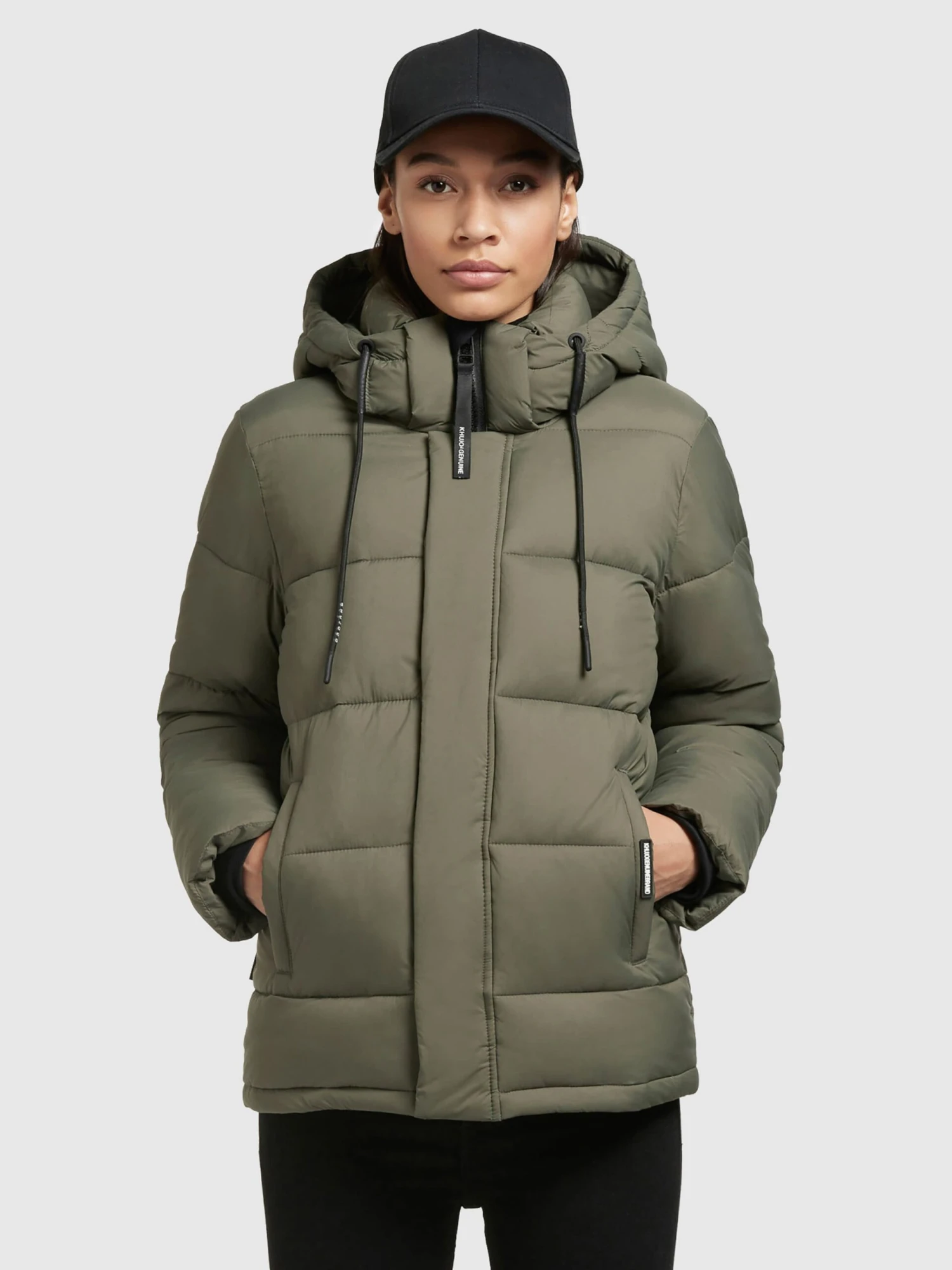 Khujo Winterjassen Winterjas Evona Dames Kaki 4 Khujo Winterjassen Winterjas Evona Dames Kaki - Afbeelding 2