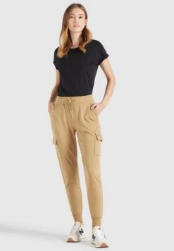 Khujo Sweatpants Tapered Cargobroek Staci Dames Beige -Khujo a5cf6182e600f197d0408842501d7e3c