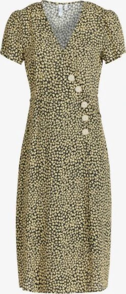 Khujo Blousejurken Blousejurk Porgy Dames Pasteelgeel / Zwart