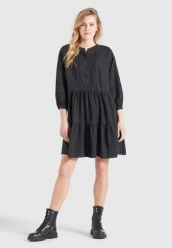 Khujo Blousejurken Blousejurk Crepes Dames Zwart -Khujo eb065f9ee85f03763617ba09afc229a6