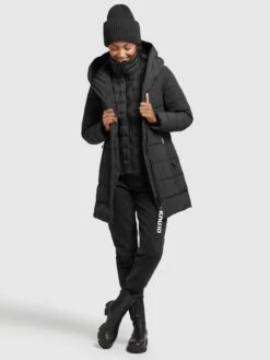 Khujo Korte Mantels Wintermantel Floyt Dames Zwart -Khujo f4ce8737ff5b3f22aaba1e7a9df60d10