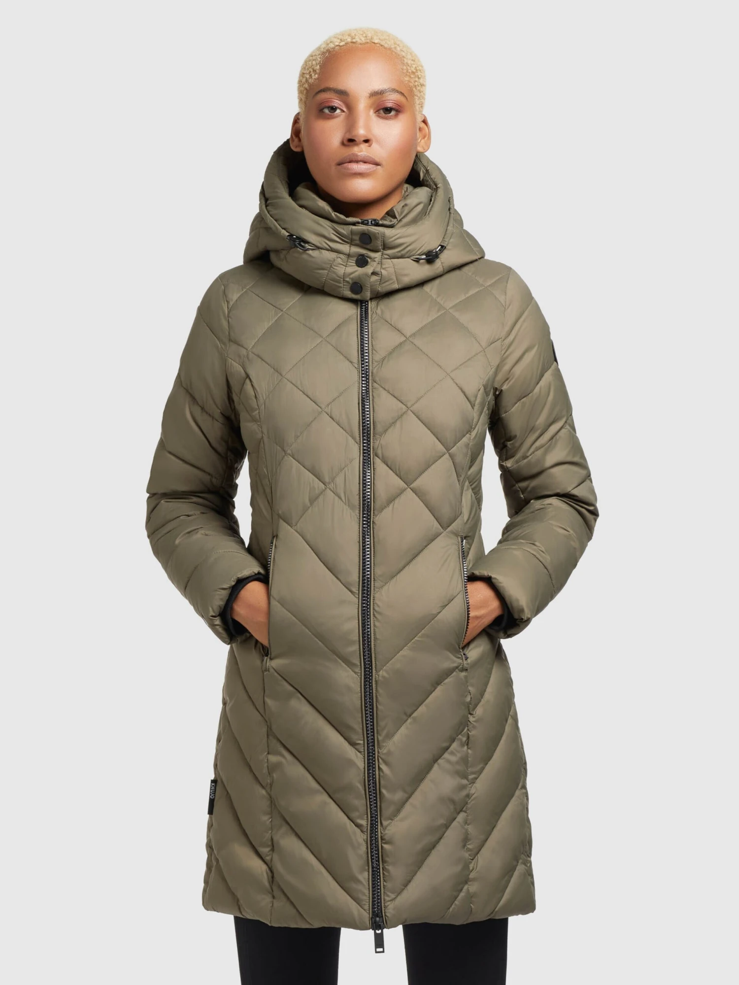 Khujo Tussenmantels Tussenmantel Aneth Dames Kaki 4 Khujo Tussenmantels Tussenmantel Aneth Dames Kaki - Afbeelding 2